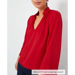 POMANDER PLACE Red Phillipa Blouse
